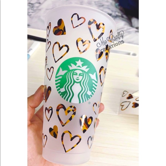Full Wrap Heart Starbucks Cold Cup - Picture 1 of 3